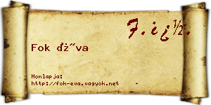 Fok Éva névjegykártya